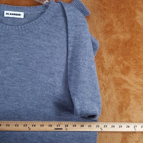 JIL SANDER Sweater Mens Size 54 Gray Pullover Crew Extrafine Virgen Wool $690 - Picture 9 of 11